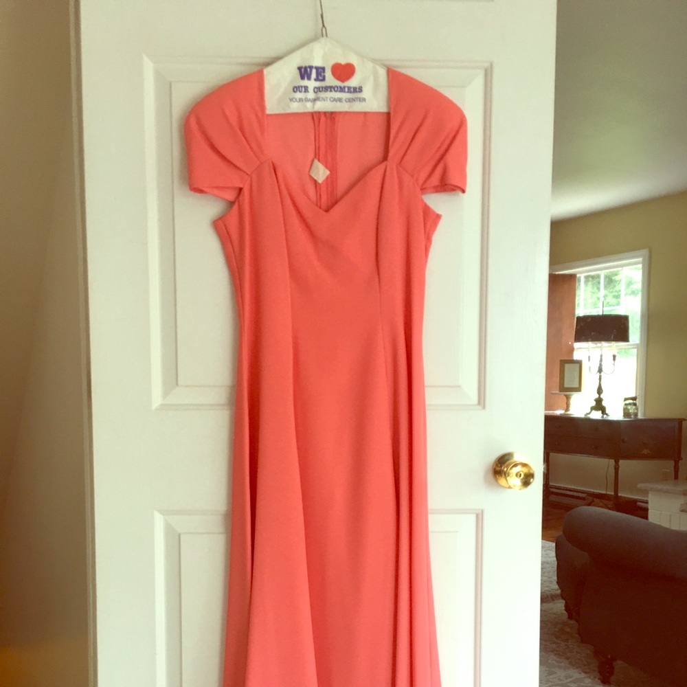 Bridesmaid dresses (2), coral, sizes 3/4 & 7/8